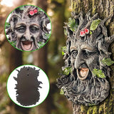 Teaeeno Charming Tree Face Garden Decor, Bird Feeders for Outdoors, Large Outdoor Tree Hugger for Halloween, Funny Animal Feeder, Trees Decoration Outdoor Wallmounted Statue