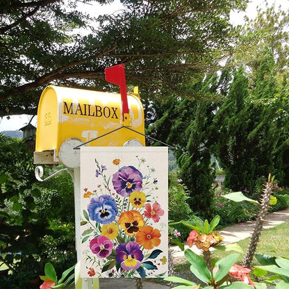 Spring Summer Pansy Flower Garden Flag 12x18 Inch Double Sided Burlap, Floral Seasonal Yard Sign Home Outdoor Decoration