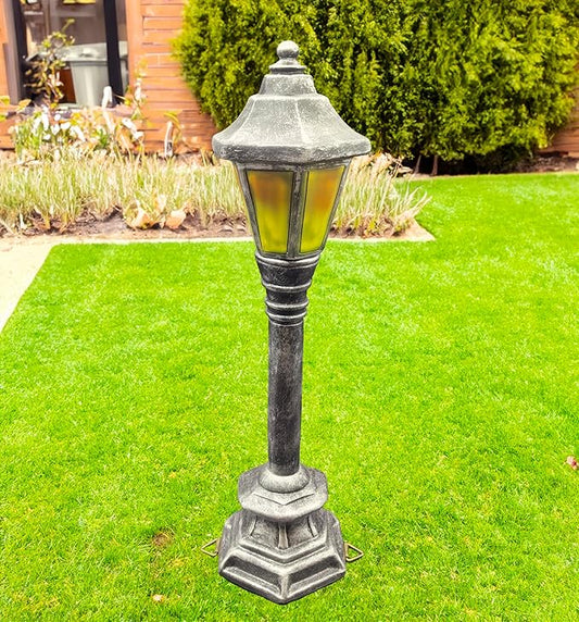 coolboy Street Light Garden Statue for Dogs to Pee On,Puppy Pee Post Training Tool Street Lamp Resin Statue,Indoor Outdoor Street Lights Decor Figurines for Yard Art and Garden Lawn,The （Silver）