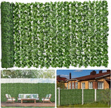 Faux Ivy Privacy Fence Screen 20PCS 20 x 20 Inch Artificial Faux Ivy Hedge Expandable Faux Privacy Fence with 100 pcs Zip Ties Decoration for Wall Screen, Outdoor Garden, Wedding Decor (200x40 inches)