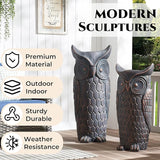 Wallowa 40 Inches Tall Large Outdoor and Indoor Statue, Garden Sculptures, Faux Stone Owl Sculpture, Garden Decoration, Large Statue for Living Room, Tall Standing Sculpture for Home, Porch, Backyard