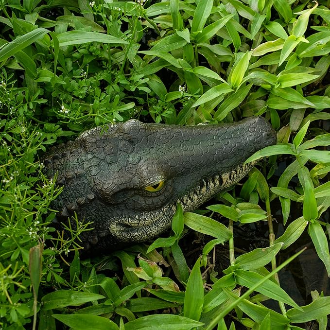 LUEUR Floating Alligator Head Garden Decor for Ponds & Pools – Realistic Crocodile Head Floating Ornament, Decorative Alligator Accent for Outdoor Water Features, Yard & Landscape Decoration