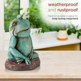 Alpine Corporation ZEN722 15" Thinking Frog Garden Statue – Whimsical Indoor/Outdoor Decorative Figurine, Durable Weather-Resistant, Charming Lawn or Tabletop Décor