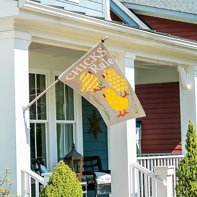 Evergreen Flag Telescoping 5ft Metal Flag Pole | Incl Two Tangle-Free Ring Clips | Stainless Steel | Wall Mounted for Home Garden Outdoor | House and 3'x5' American Flags with Pole Sleeve or Grommets