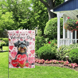 Schnauzer Valentine Garden Flag Valentines Day Flags for Outside 12x18 Double Sided Small Yard Flags Dog Valentine's Day Decor Outdoor Lawn Valentines Banners Front Porch