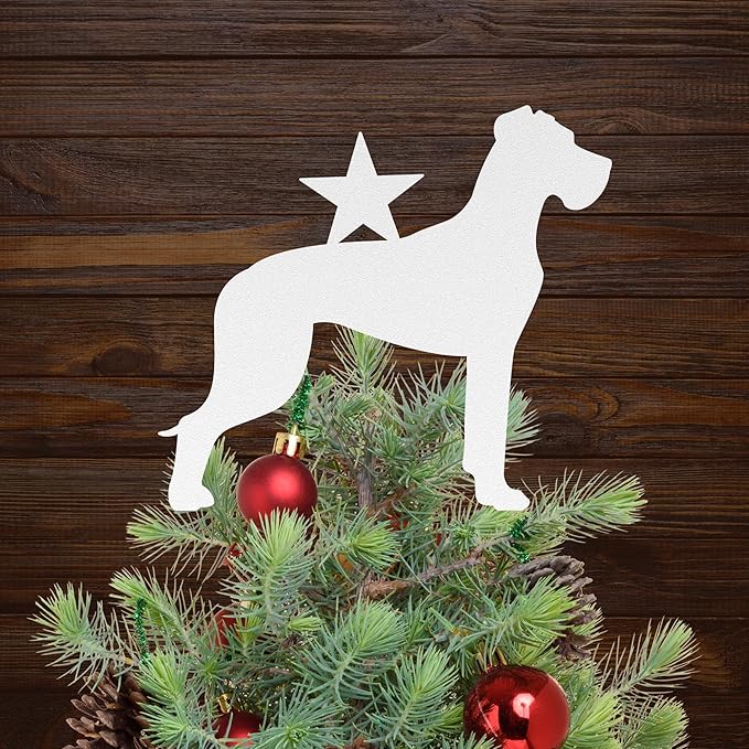 Great Dane Tree Topper Christmas Holiday Decor Ornament Dog Gift Ideas,Great Dane Memorial Remembrance Sculpture,Outdoor Statue for Yard Garden Porch Lawn Grassland Park Farm Flowerpot Decor.
