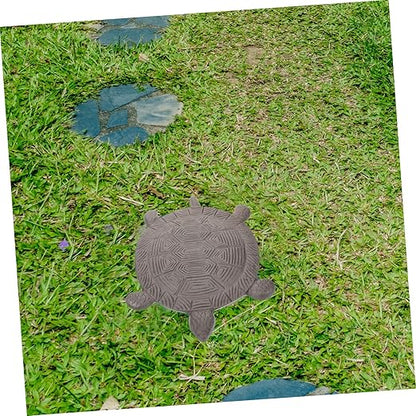 POPETPOP Cast Iron Stepping Stone for Garden Pathway Decorative Outdoor Lawn Paver Sturdy 12 Tortoise Shape for Walkways Vintage Style Garden Accessory