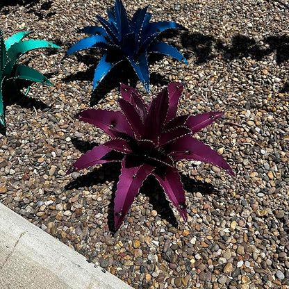 Mini Metal Agave - Garden Art (Purple)