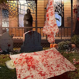2 Sets Halloween Hanging Cocoon Corpse, 64'' Bloody Inflatable Cocoon Outdoor Decoration Set with Bandage, Scary Dead Body Prop Decor for Outdoor Halloween Party House Yard (Red)