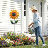 Sunflower Solar Wind Spinners for Yard and Garden - 52" Metal Windmill Ligths with LED Wind Sculptures with Stake for Lawn Patio Decor