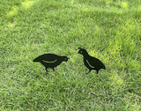 Quail Decorative Garden Stakes Metal Quail Statue Bird Yard Art Silhouette Quail Yard Art for Lawn Patios Outdoor Decoration, Set of 4