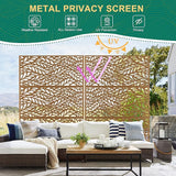 72" H47" W Metal Outdoor Privacy Screen - Freestanding, Decorative Fence (3 Panels)