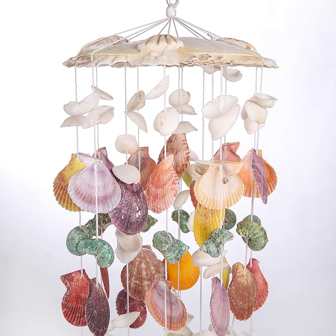 Nature's Melody Wind Chimes for Indoor, Seashell Tuned Unique Design, 25”