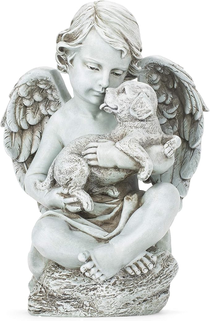 Joseph's Studio by Roman Cherub with Puppy Garden Statue, Garden Collection,