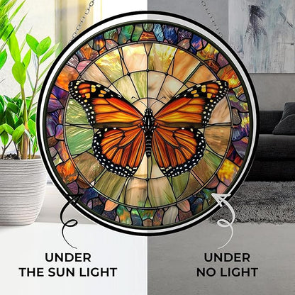 Monarch Butterfly Stained Glass Suncatcher Stained Glass Window Hanging Home Decor Garden Halloween Christmas Party Wedding Housewarming Gifts