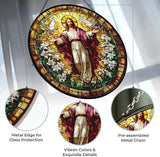 Jesus Stained Glass Suncatcher Window Hangings, Suncatchers Colorful Glass Panel Sun Catchers Gifts, Decoration for Home Garden Christmas Party Wedding