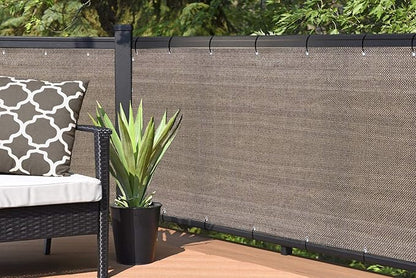 Alion Home Elegant Privacy Screen for Backyard Fence, Pool, Deck, Patio, Balcony and Outdoor Paneling - Include Zip Ties (8 x 8 FT, Walnut)