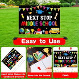 5th Grade Grad Yard Sign - Class of 2026 Elementary Graduate Lawn Sign with Stake Next Stop Middle School Congrats Graduation Waterproof Party Decorations Favors for Outdoor Garden Photo Booth Props