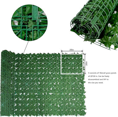 Bybeton Artificial Ivy Privacy Fence Screen - 60" X 120" UV-Anti Fake Leaves Vines - Patio Balcony Privacy, Garden, Backyard Greenery Wall Decor