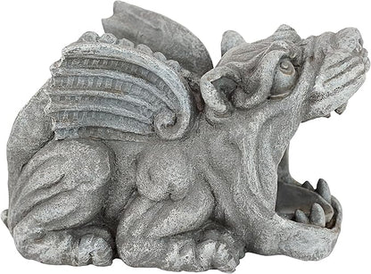 Design Toscano Roland the Gothic Gargoyle Gutter Guardian Rain Downspout Extension Outdoor Statue, 10 Inch Long, Cast Stone Resin, Grey Stone Finish