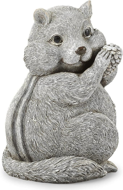 Roman Garden - Chipmunk Statue, 8.75" H, Pudgy Pals Collection, Resin and Dolomite, Decorative, Garden Gift, Home Outdoor Decor, Durable, Long Lasting