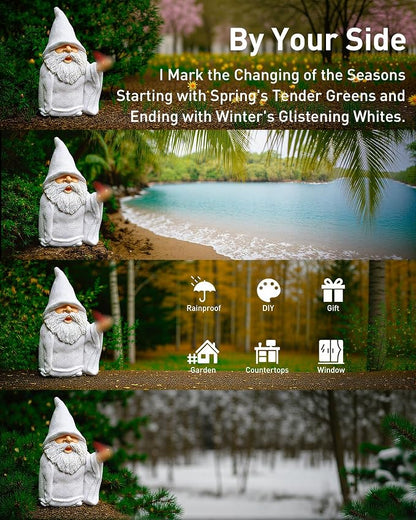 Leverse Funny Gnomes, 5.9in Pipe Naughty Gnomes Garden Statue Decor for Home Outdoor Patio Lawn Yard Halloween Christmas Housewarming Easter Gift