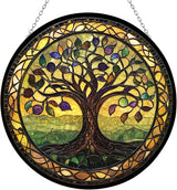 Tree of Life Stained Glass Sun Catcher by Clare Donovan, Wall Hanging Colored Decor Room Indoor Window Decor, Halloween, Christmas Hanging Ornament Mother Day