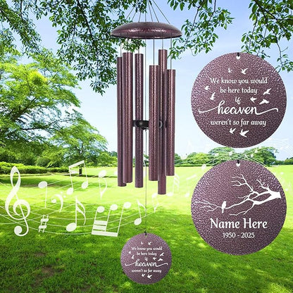 Memorial 32" Wind Chimes for Loss of Loved One, Personalized in Loving Memory of Wind Chimes, Memorial Gifts for Sympathy Best Bereavement Gifts Idea, Produced in USA