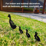 4 PCS Lifelike Duck Garden Sculptures,Cute Metal Duck Statues for Outdoor,Simulation Duck Metal Pile for Garden Courtyard Park Lawn Decoration