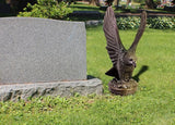 EMSCO Group Freedom Eagle Statue 32in Outdoor Garden Decor Sculpture, Natural Bronze Finish, Weather-Resistant Resin, Patriotic