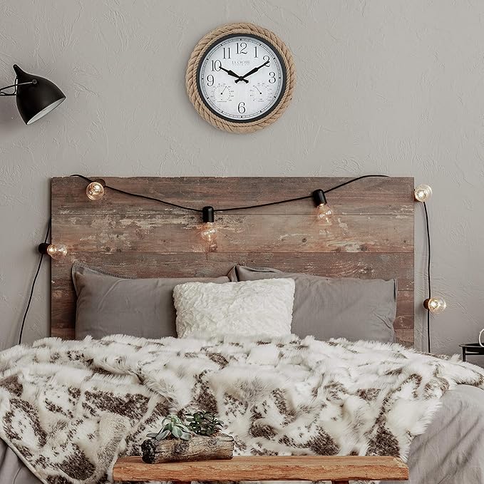 La Crosse Clock 433-3836 14-inch Rowan Indoor/Outdoor Rope Analog Quartz Wall Clock