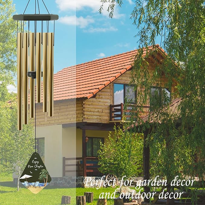 Retirement Gift for Woman Men, 32" Wind Chimes for Retirement, Happy Retirement Gifts for Coworker Colleague Boss Teachers Nurses Friends, Going Away Gifts Retirement Decorations,Green
