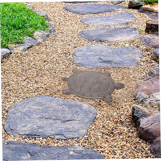 POPETPOP Cast Iron Stepping Stone for Garden Pathway Decorative Outdoor Lawn Paver Sturdy 12 Tortoise Shape for Walkways Vintage Style Garden Accessory