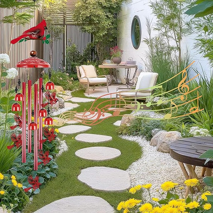 Romart Cardinal Wind Chimes for Outside, 35'' Metal Memorial Windchimes in Memory of a Loved One, Sympathy Gifts for Loss of Loved One, Red Cardinal Gifts for Women Mother Mom Grandma