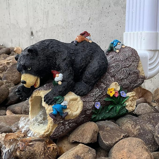 GARDEN WHISPER Bear Statue Decor, Bear Gutter Downspout Extension, Weather Resistant Resin, Outdoor Decorative