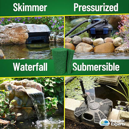 Aquatic Experts Green COARSE Pond Filter Pad - 2 inch Thick - Bulk Roll Water Garden Filter Pond Media - Made in USA, (14" x 56")