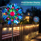 Solar Wind Spinner Outdoor Metal - Peacock Kinetic Garden Sculptures with Color-Changing LED Lights, Waterproof Wind Catchers Yard Art Decor for Patio Lawn, for Women