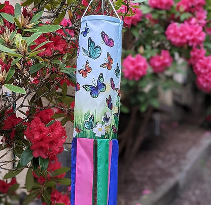Madrona Brands Butterfly Windsock | Durable Outdoor Hanging Wind Decoration | Yard, Garden, Patio, Deck | 60 Inch
