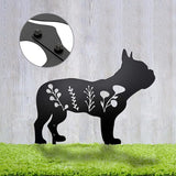 Dog Garden Stake - Unique Gift for Dog Lovers, Black Metal Outdoor Decor, Durable Yard Art Statue (French Bulldog)