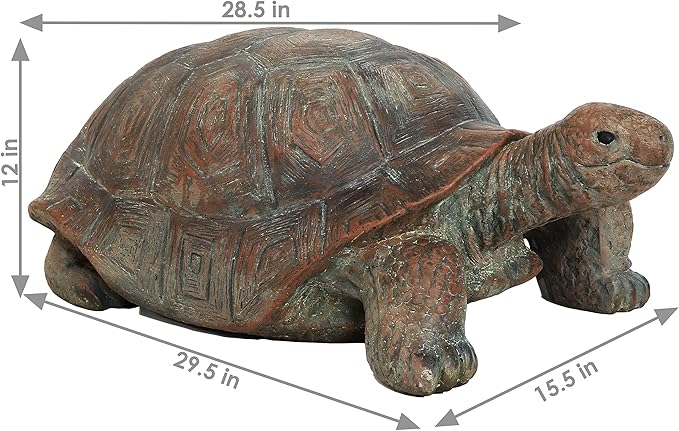 Sunnydaze Talia the Garden Turtle Statue - Turtle Garden Decor for Yard, Lawn, Patio Decor – 29" x 15" Durable Reinforced Glass Fiber - Gift Idea