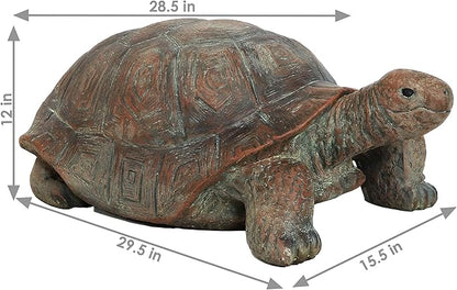 Sunnydaze Talia the Garden Turtle Statue - Turtle Garden Decor for Yard, Lawn, Patio Decor – 29" x 15" Durable Reinforced Glass Fiber - Gift Idea