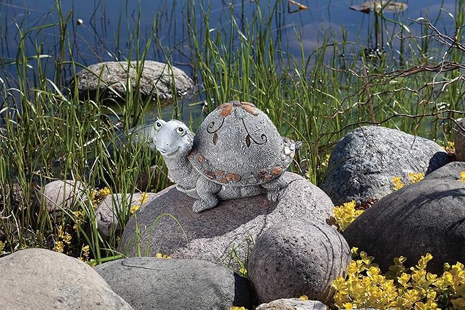 Roman Garden - Pebble Turtle Statue, 6H, Garden Collection, Resin and Stone, Decorative, Garden Gift, Home Outdoor Decor, Durable, Long Lasting
