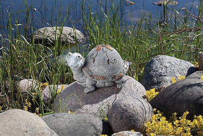 Roman Garden - Pebble Turtle Statue, 6H, Garden Collection, Resin and Stone, Decorative, Garden Gift, Home Outdoor Decor, Durable, Long Lasting