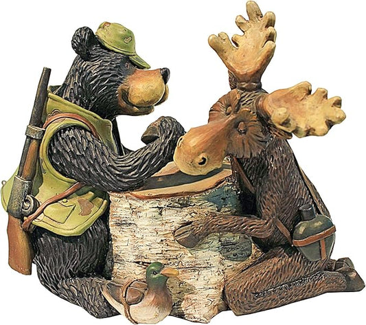 Design Toscano Moose and Black Bear Arm Wrestling Statue