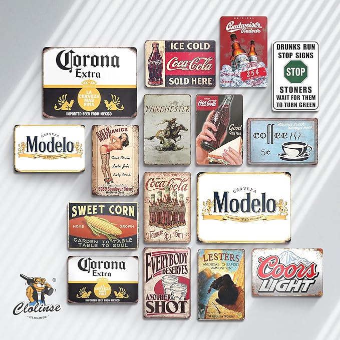 Corona Modelo Beer Signs | Man Cave Decor | Bar Vintage Metal Tin Signs | Garage Retro Funny Cool Things | Wall Poster Stuff For Pub Home House Coffee Shop Room indoor outdoor 8x12 Inch…