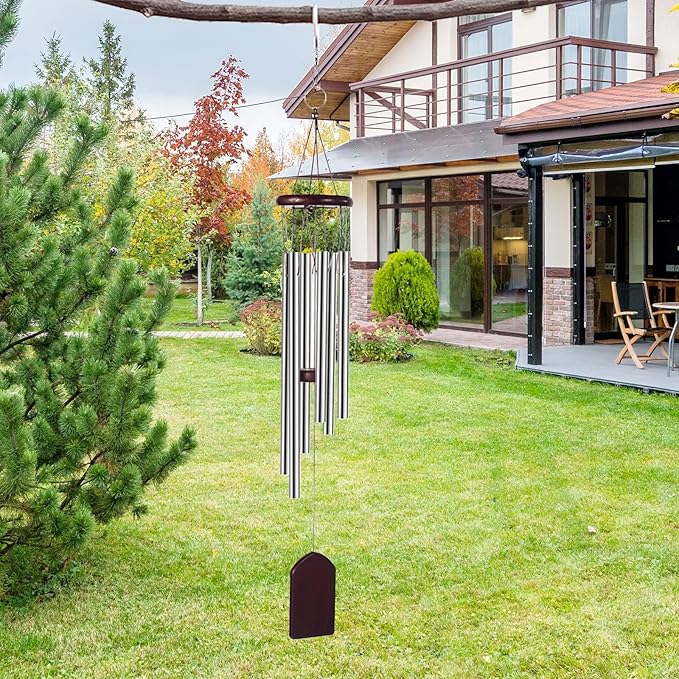 Wind Chimes for Outside, Memorial Wind Chimes with Soothing Melodic Tones, Sympathy Wind Chimes with 6 Tuned Tubes, Great as a Gift or for Your Own Porch, Garden, Backyard, and Home, 29 Inch