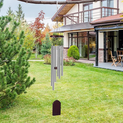 Wind Chimes for Outside, Memorial Wind Chimes with Soothing Melodic Tones, Sympathy Wind Chimes with 6 Tuned Tubes, Great as a Gift or for Your Own Porch, Garden, Backyard, and Home, 29 Inch
