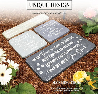 Pavilion Gift Company 25314 Dog Memorial-7.75" x 7.75" Garden Stone, Gray, White