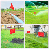 50 Pack Marking Flags Marker Flags for Lawn, IKAYAS 4 * 5 * 15 Inch Red and Blue PVC Small Yard Flags Yard Marking Flags Lawn Flags, Garden Flags, Survey Flags, Irrigation Flags, Landscape Flags
