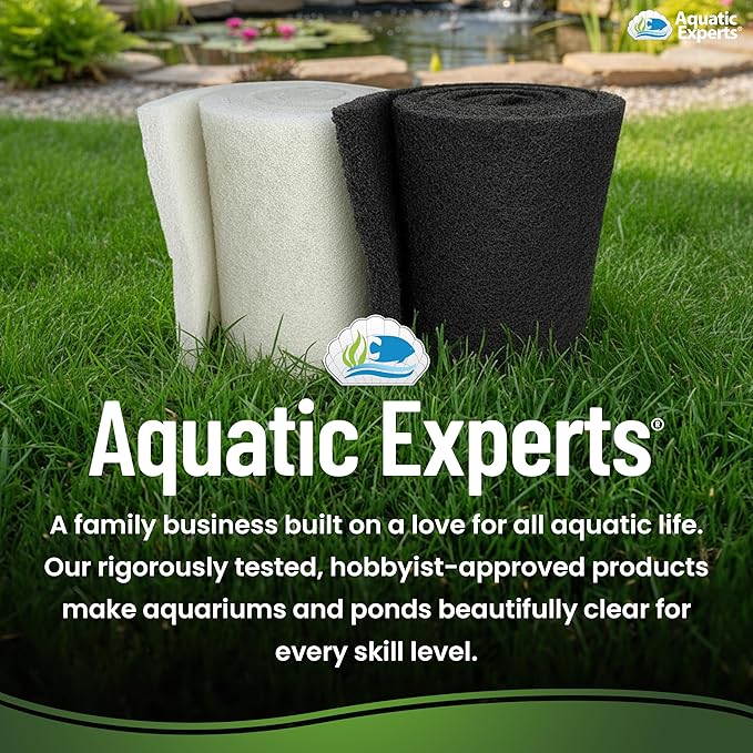 Aquatic Experts Classic Koi Pond Filter Pad Bundle – Fine & Coarse Bulk Roll Pond Filter Media, Ultra Durable Reusable Fish Pond Filter Material (Fine: 18" x 36", Coarse: 18" x 36")